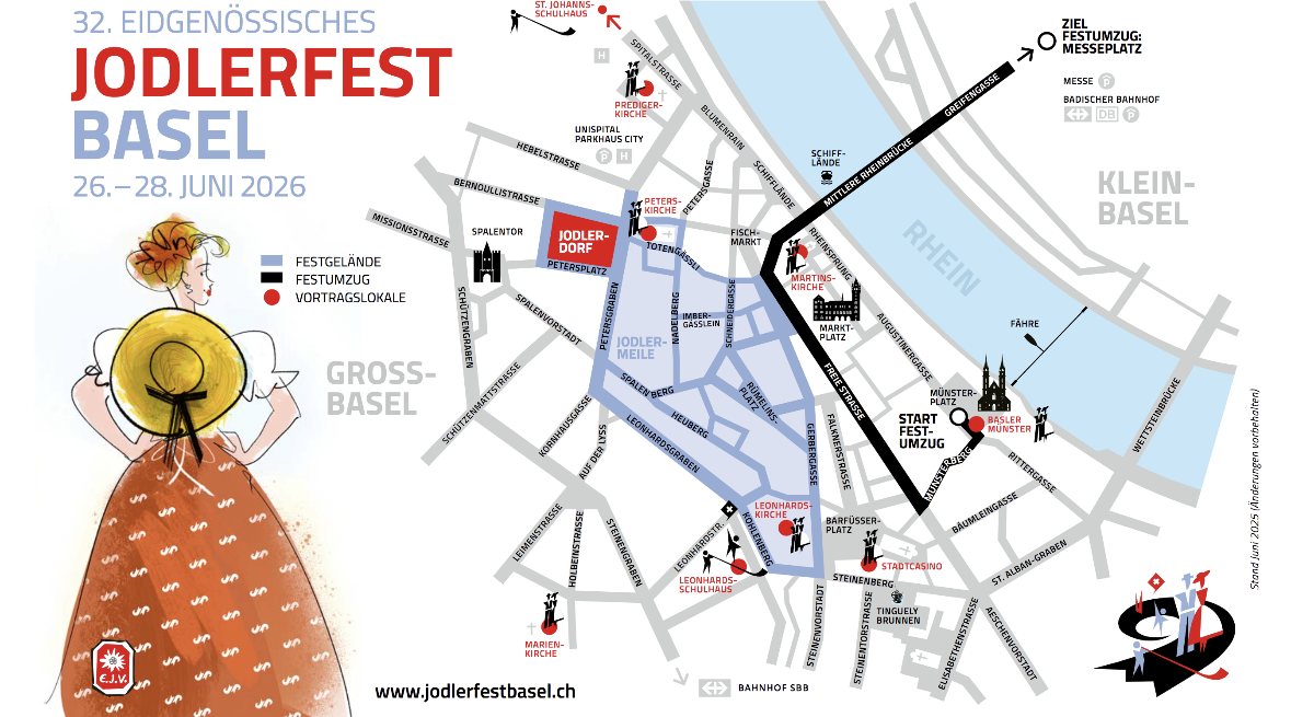 Situationsplan Eidgenössisches Jodlerfest Basel 2026 - Stand Juni 2025